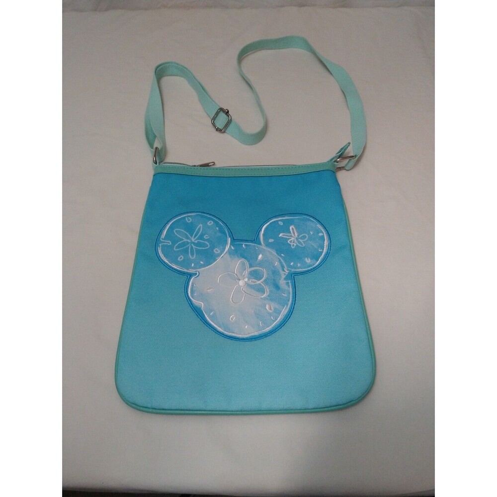Disney Parks Mickey Mouse Blue Crossbody Bag Purse 11" x 9.5" Adjustable Strap